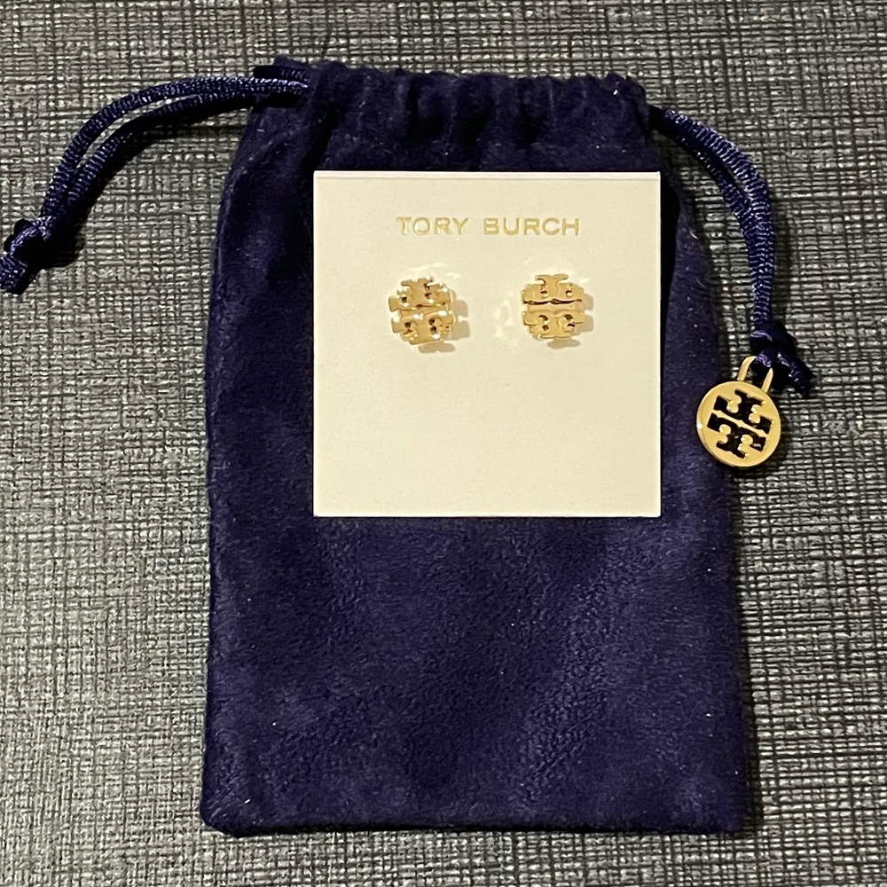 Tory Burch Small T Logo Stud Earrings
